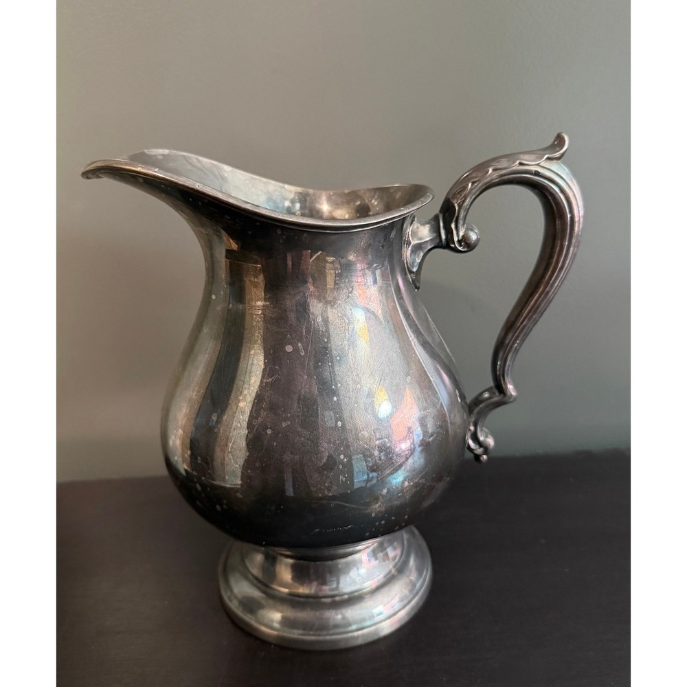 Vintage Wallace 2900 Silver Plate Water Pitcher Footed Hollowware